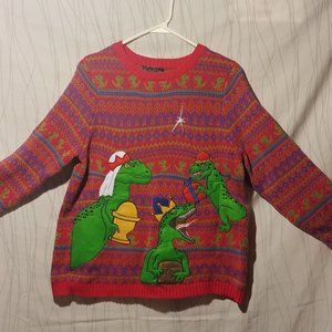 Blizzard Bay funny ugly dinosaur holiday sweater